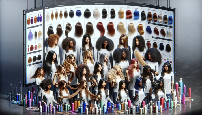 Hairstyle for Long Hair: Diverse group with straight, wavy, curly, coily hair using tailored styling products for vibrant, healthy styles.