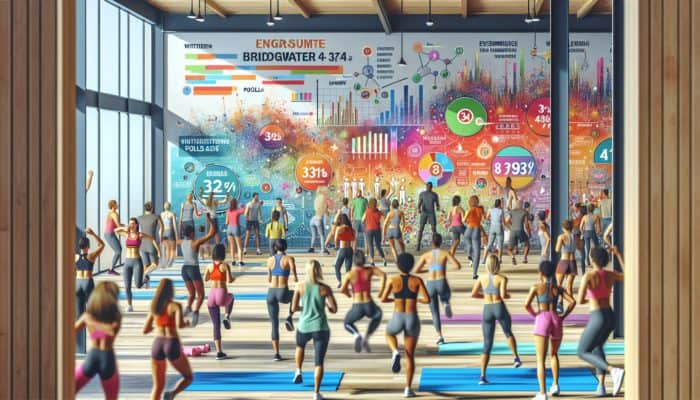 An engaging Instagram Story from a Bridgwater fitness studio featuring a poll about favorite workout classes with energetic individuals exercising.